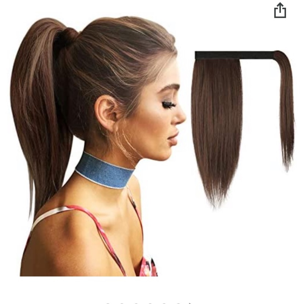 Ponytail Extension- Med Brown & Light Auburn